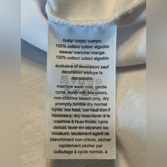 Tommy Hilfiger Cotton White Top with Blue Patterned bow tie Sleeves NWT size S - Picture 8 of 11